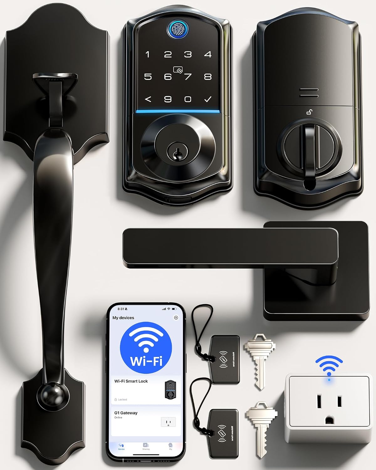 Detalle de Veise Wi-Fi smart deadbolt, VE017G-H
