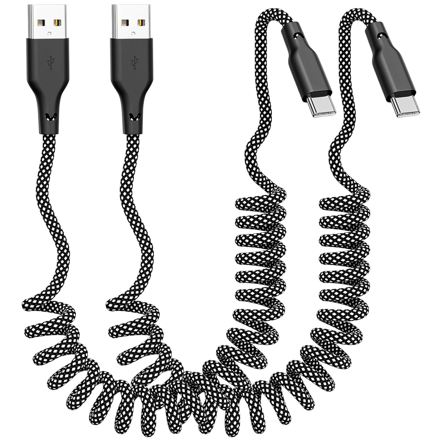Detalle de Eettvekd Coiled USB-C Car Charger 2-Pack