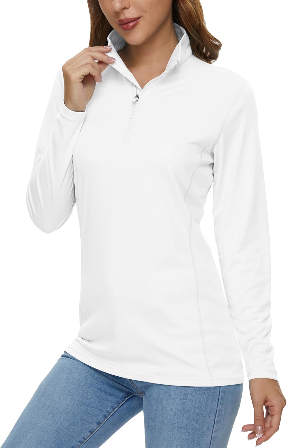 MAGCOMSEN Women's Long Sleeve 1/4 Zip UPF50+ Sun Protection Shirt