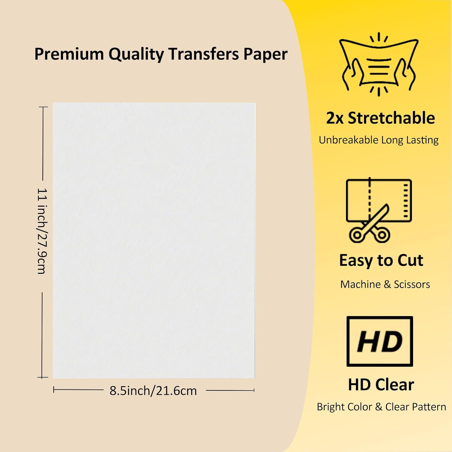 Detalle de Hoxemator Bügelfolie zum Bedrucken für Dunkle Textilien – 16 Blatt Transferpapier für Inkjet & Laserdrucker (8,5" x 11")