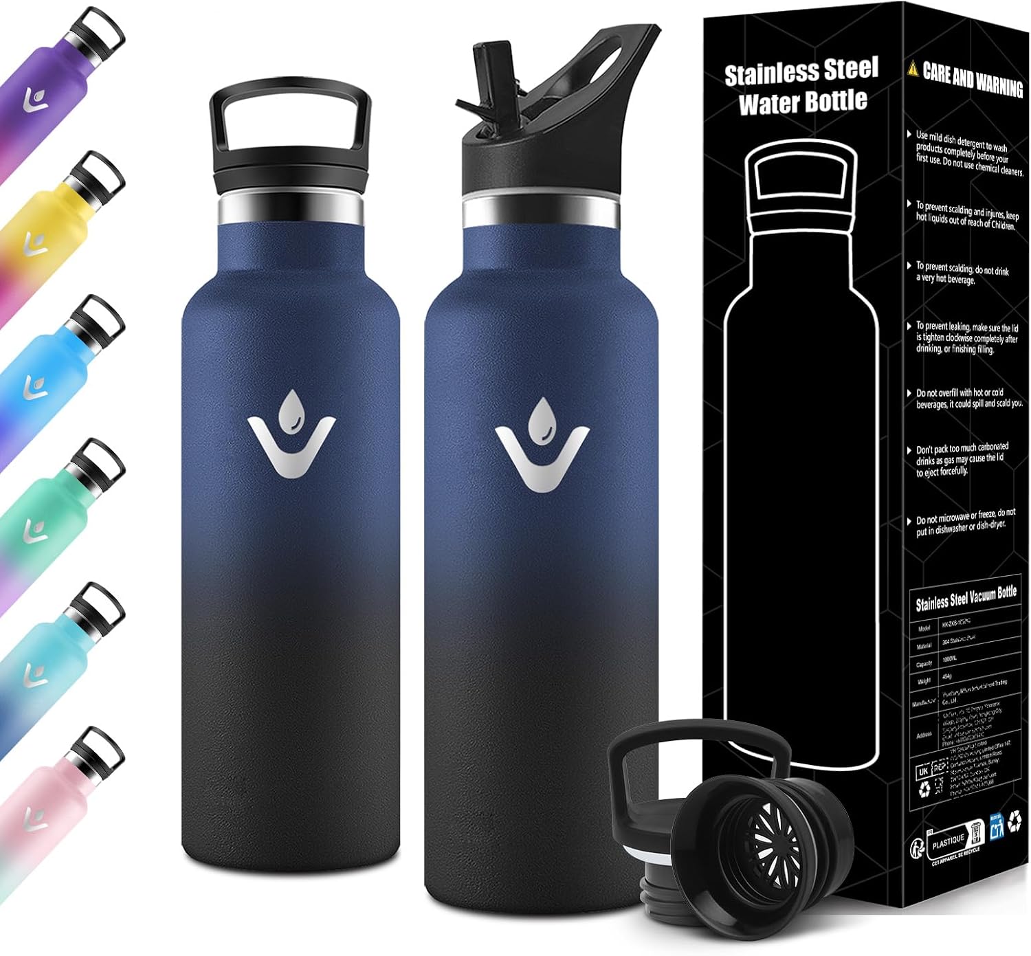 Detalle de Motswedi Borraccia Termica Bambini da 500 ml a doppia parete con cannuccia