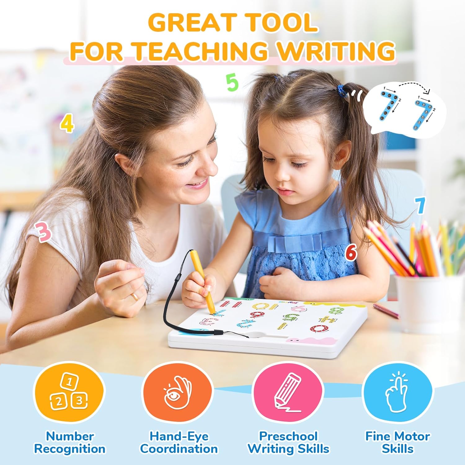 Thumbnail 4 de JoyCat Double-Sided Magnetic Number Tracing Board (1-20): 2-in-1 Learning Tool for Toddlers and Preschoolers