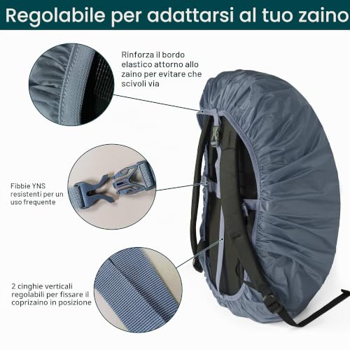 Detalle 2 de Unigear Coprizaino Antipioggia: protezione leggera e regolabile per ogni zaino