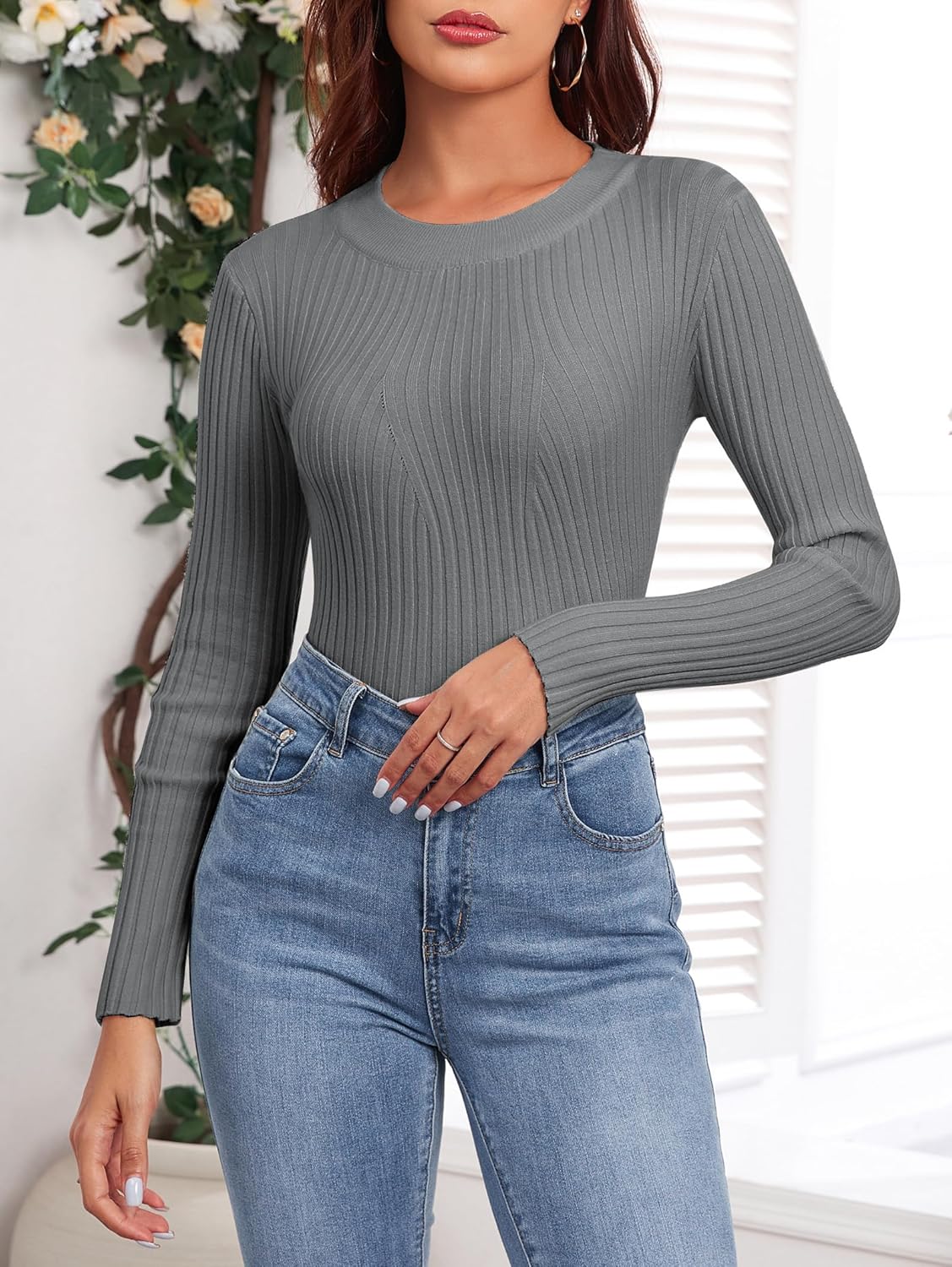 Detalle de Famulily Round Neck Sweater Jumpers for Women
