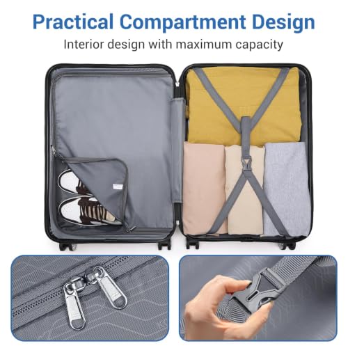 Thumbnail 9 de Kono 55x40x20cm Cabin Suitcase ABS+PC Hard Shell 20" Carry On