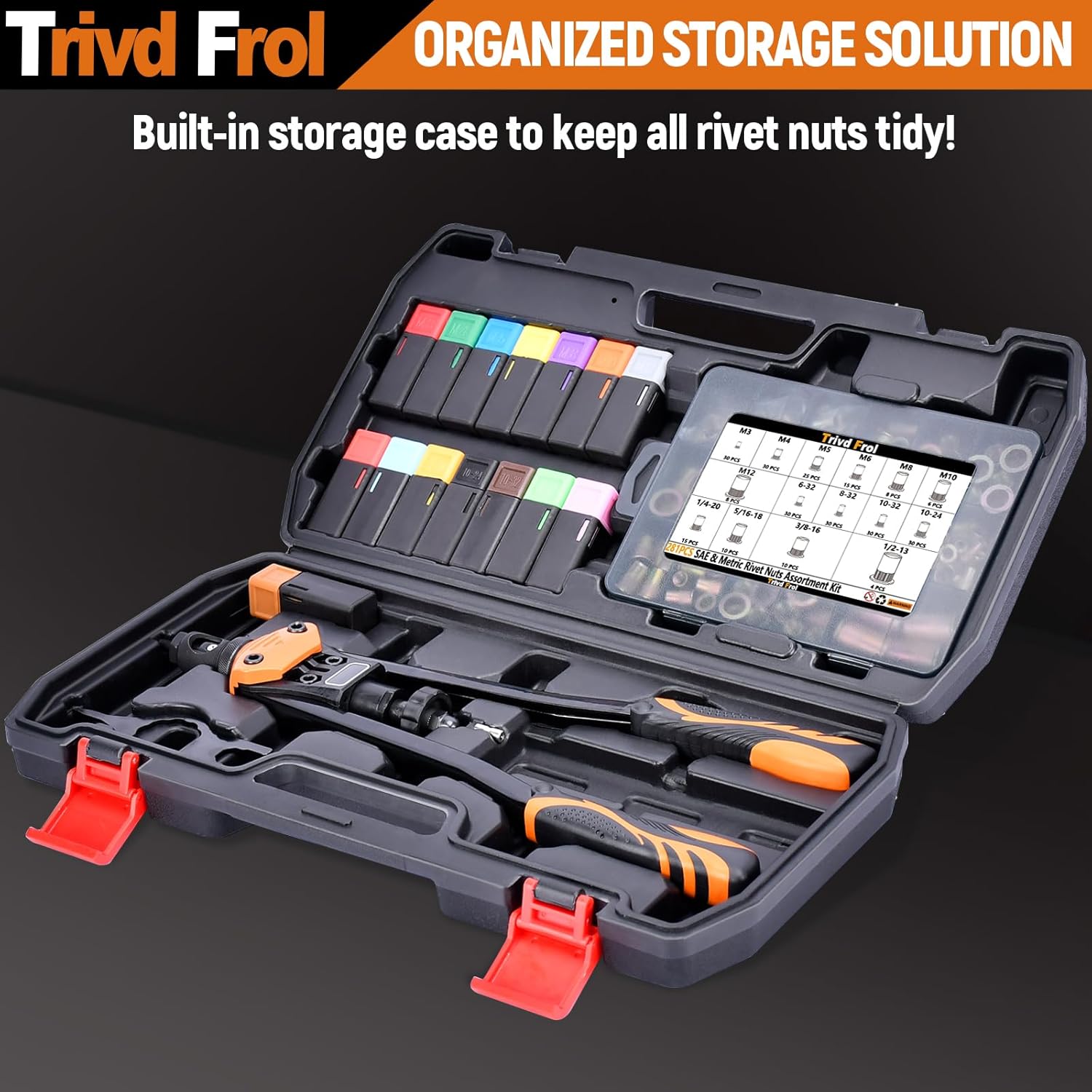 Thumbnail 5 de Trivd Frol 16" Rivet Nut Tool with 281-piece Kit 🛠