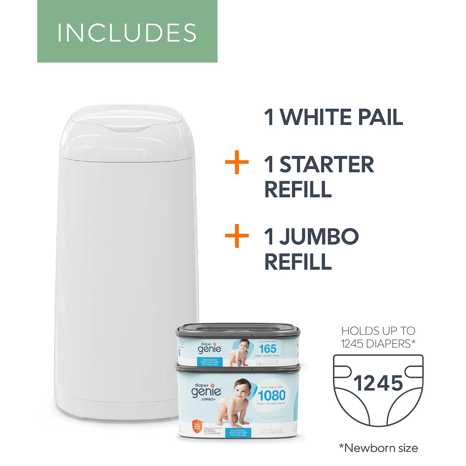 Detalle 2 de Diaper Genie Classic Diaper Pail Gift Set