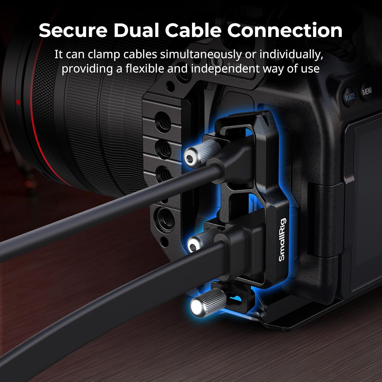 Detalle de SmallRig Morsetto per gabbia 5969: protezione HDMI/USB‑C per Canon EOS R6 III & R5 II