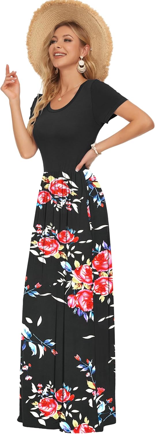 Detalle de AUSELILY Maxi Dress for Women - Summer Casual Long Dress with Pockets
