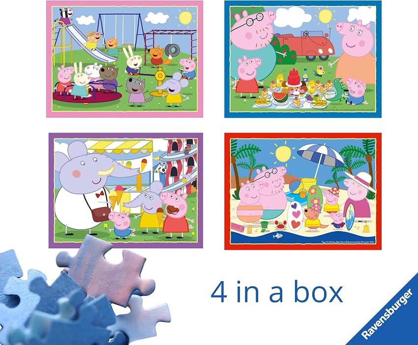 Detalle 2 de Ravensburger Peppa Pig 🧩 Pack de 4 Puzzles para Niños 3+
