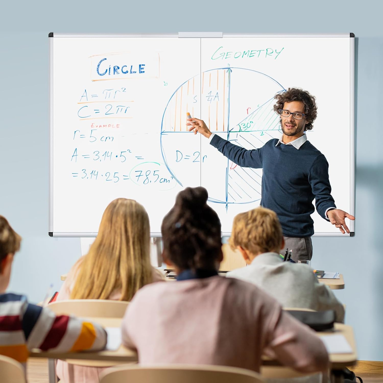 Detalle 1 de VIZ-PRO WFLD4836L-ACCES 48 x 36-Inch Magnetic Whiteboard with Aluminum Frame