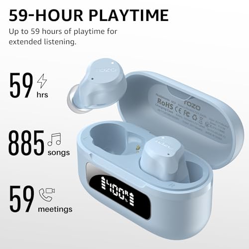 Detalle 2 de TOZO Hybrid écouteurs Bluetooth 5.3 avec ANC, 59 h d'autonomie