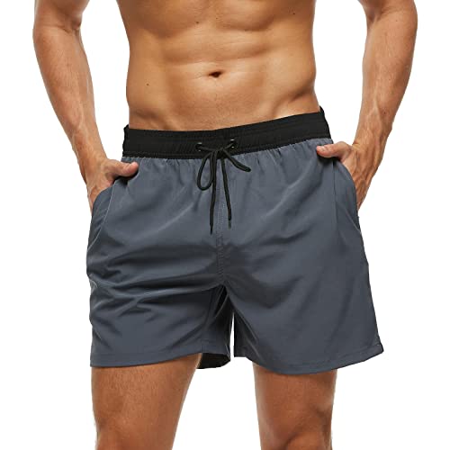 Detalle de Aisprts Bañador Hombre con Bolsillos y Cremallera – Shorts de Playa de Secado Rápido y Elásticos