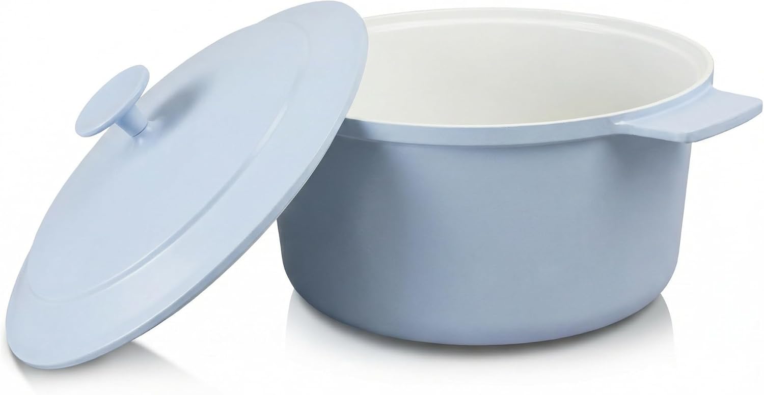 Gotham Steel Hammered 5 Qt Lightweight Dutch Oven Pot with Lid & Holders (Ceramic Nonstick, Oven Safe)