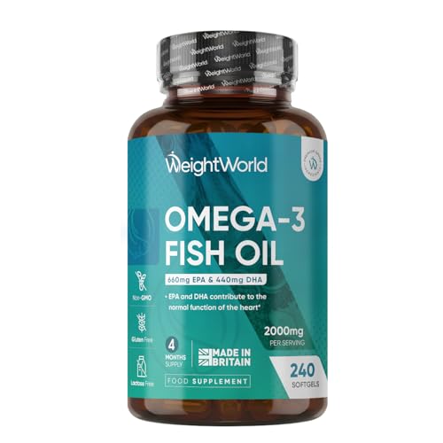 Detalle de Omega 3 Fish Oil 2000mg (660mg EPA & 440mg DHA) 240 Softgels by WeightWorld