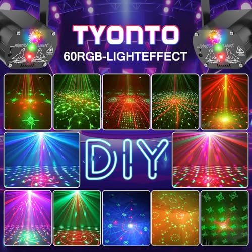 Detalle de Tyonto Discokugel: Musikgesteuertes Discolicht-Setup für Partys mit 60 Mustern und Fernbedienung