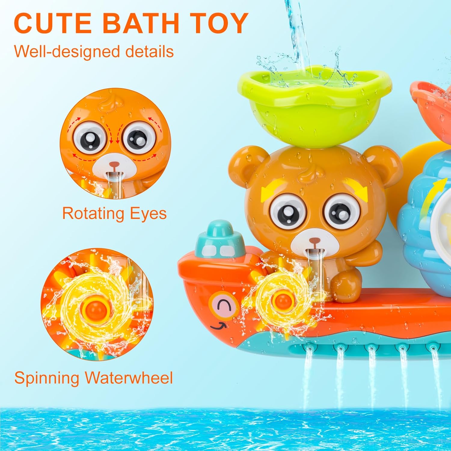 Detalle de RILSO Badewannenspielzeug für Babys und Kleinkinder (ab 6–18 Monate bis 1–3+ Jahre)