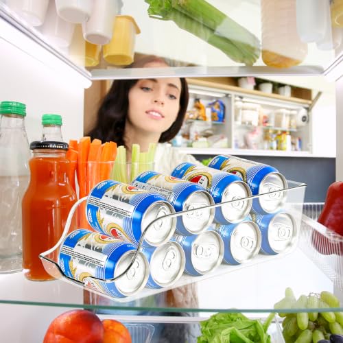Detalle de KICHLY Can Dispenser Set of 4: Fridge Can Holder and Pantry Rack Organizer