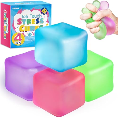 VISCOO 4 Pack Stress Cube: Slow Rising Ice Cube Fidget Toys