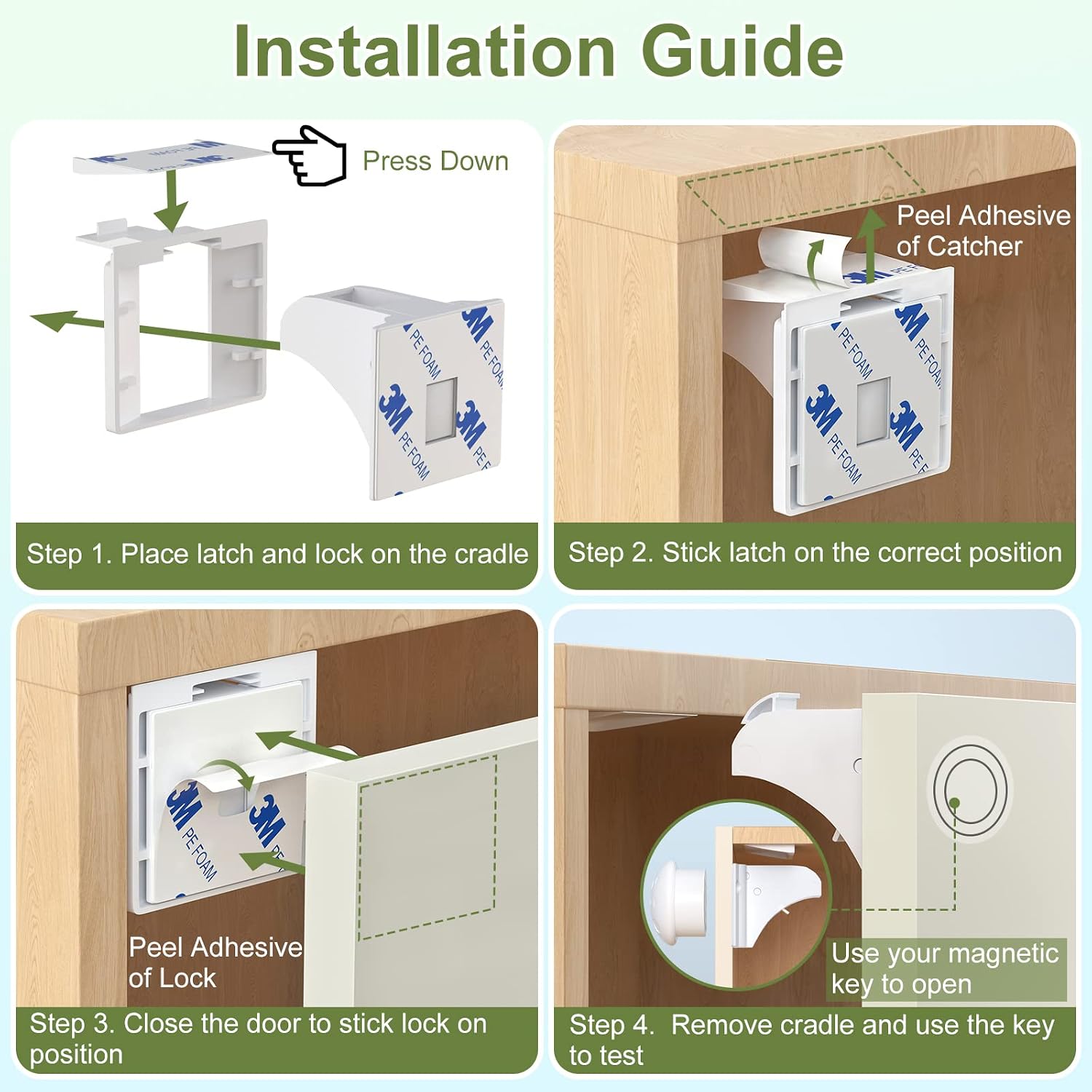 Thumbnail 5 de Magnetic Child Safety Cupboard Locks 30lb