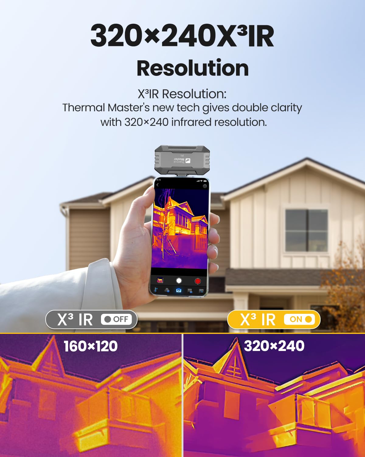 Detalle de Thermal Master P1 Thermal Camera, 320×240 Imaging, 15× Zoom, -4°F to 1112°F