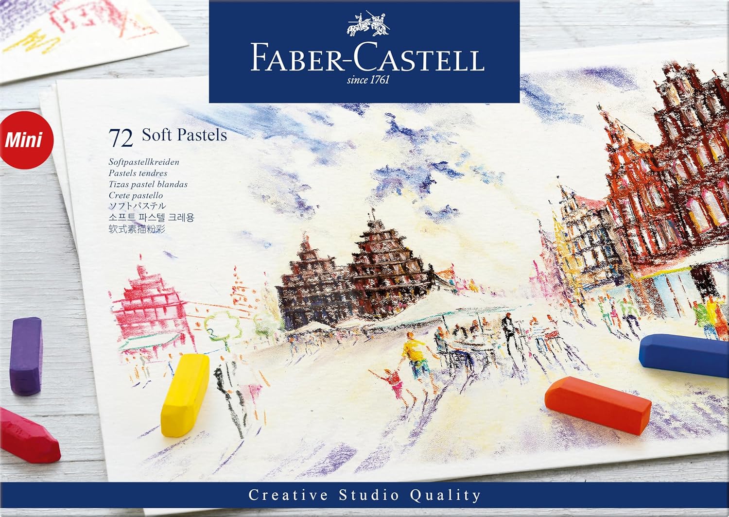 Detalle de FABER-CASTELL 128272 Softpastellkreide STUDIO QUALITY mini, 72er Etui