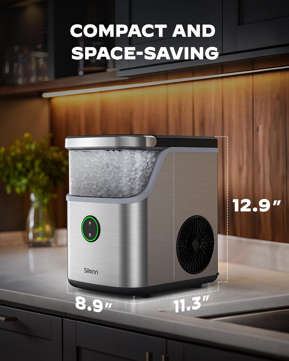 Detalle 2 de Silonn Nugget Ice Maker with 33 lb Daily Output
