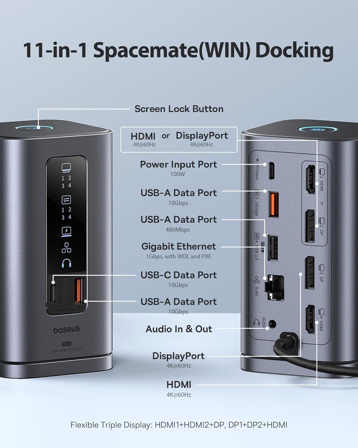 Detalle 2 de Baseus Spacemate 11 in 1 Dock ⚙