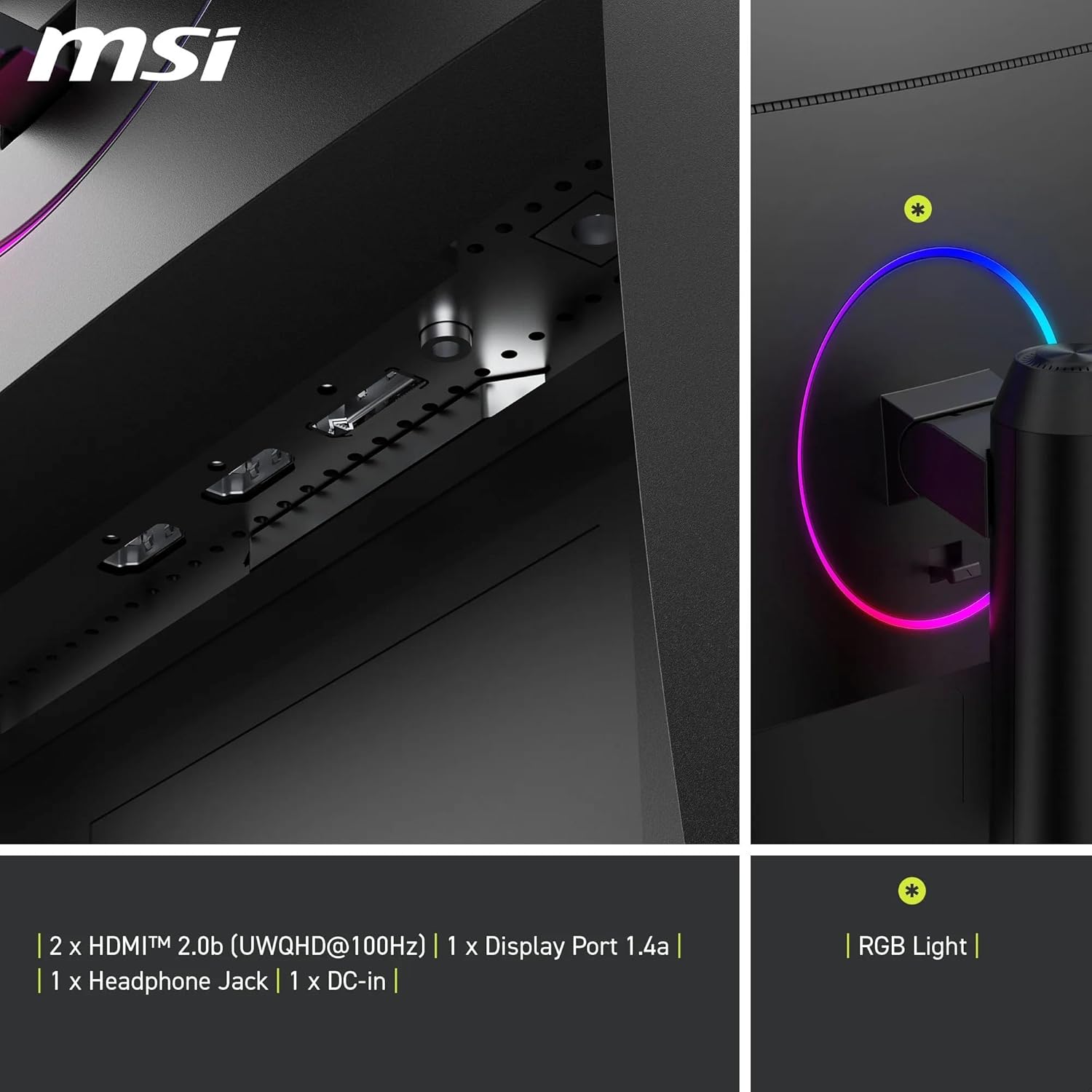 Thumbnail 5 de MSI MAG 342CQR E2 34-Inch UWQHD Curved Gaming Monitor