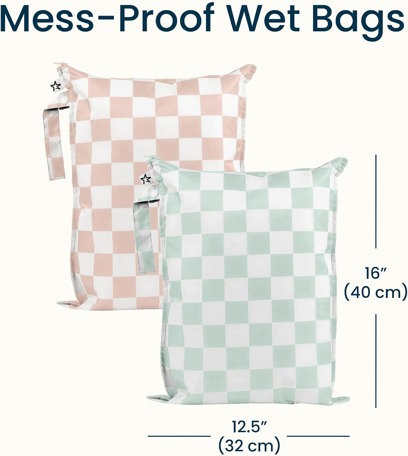 Detalle de Tiny Twinkle Waterproof Wet Bag 2-Pack: Reusable Wet/Dry Travel Bags for Babies