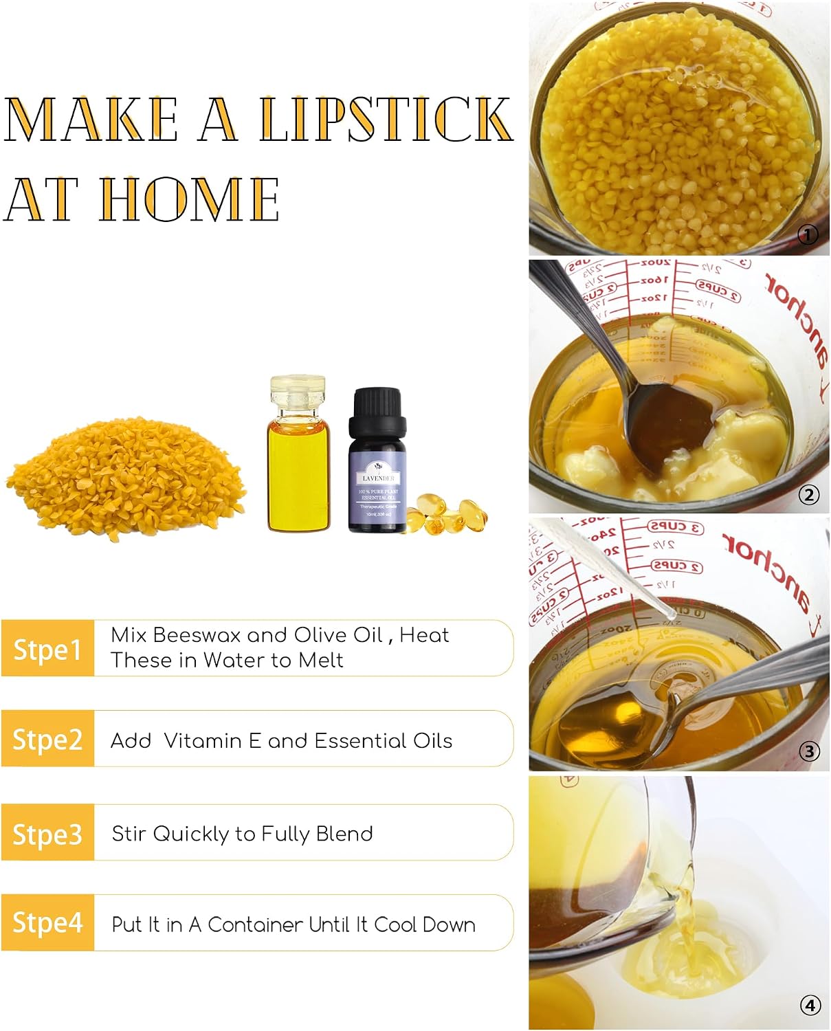 Detalle de TRINIDa Beeswax Pellets, 2LB Yellow Wax for Candles and DIY Body Care