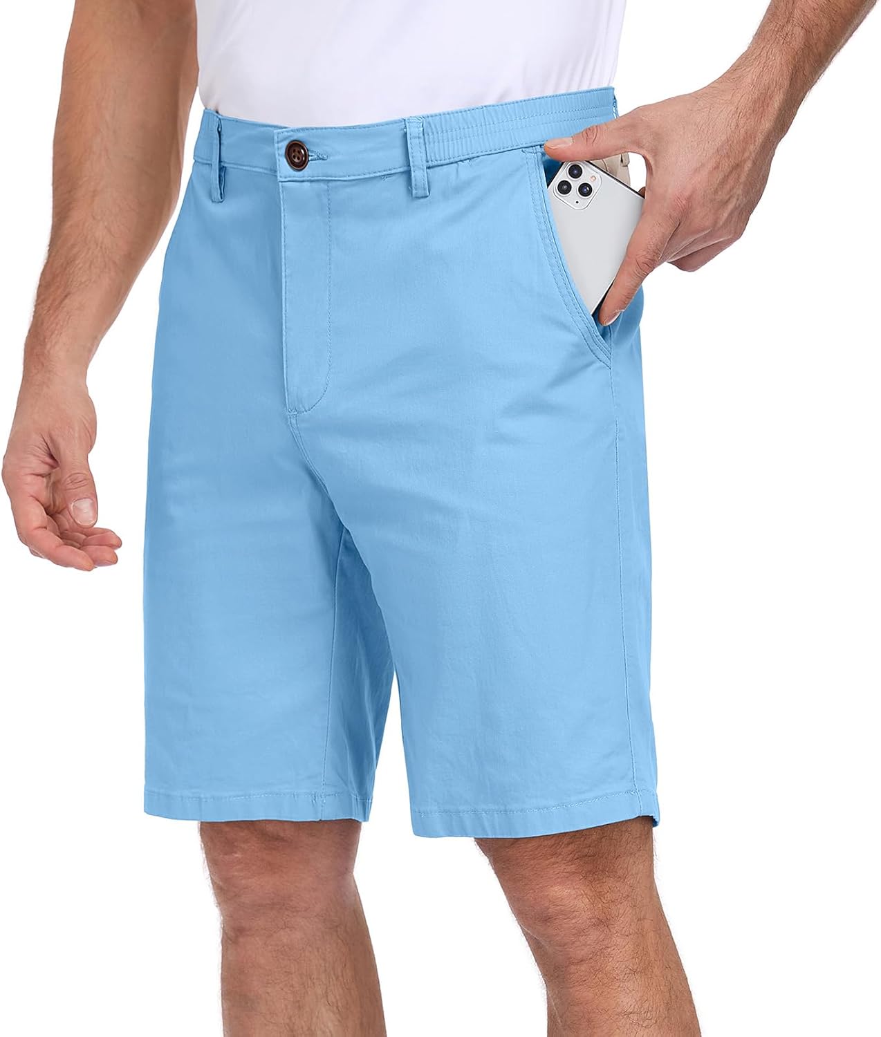 Thumbnail 2 de HOTIAN Herren-Shorts aus Baumwolle für den Sommer – Bermuda-Style mit elastischem Bund und 4 Taschen