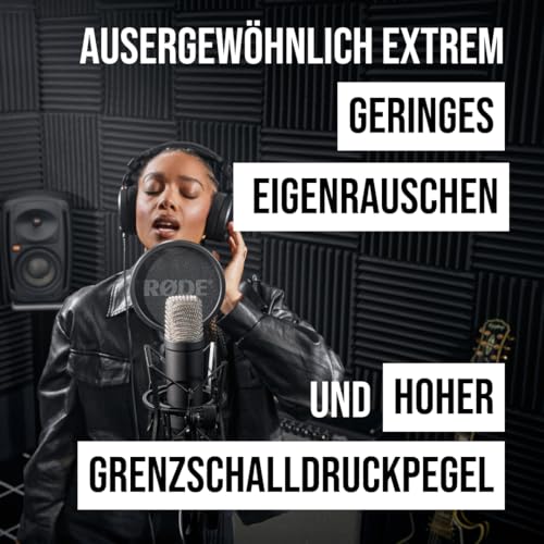 Detalle de RØDE NT1 Signature Series Großmembrankondensatormikrofon Schwarz – Komplettset für Gesang, Podcast & Streaming