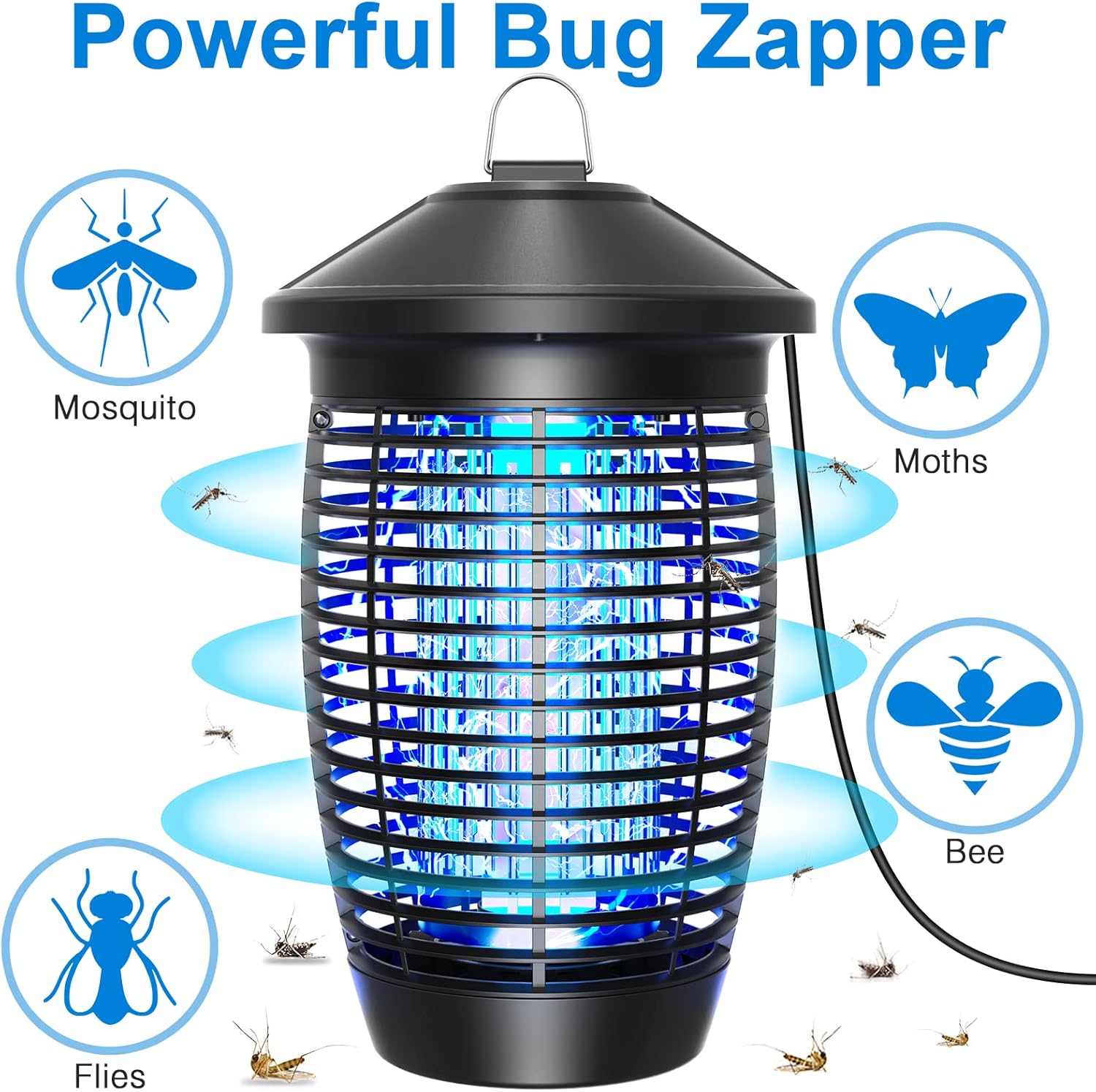 Thumbnail 2 de PALONE Bug Zapper 4500V 20W UV Fly Trap Lamp (100m² coverage)