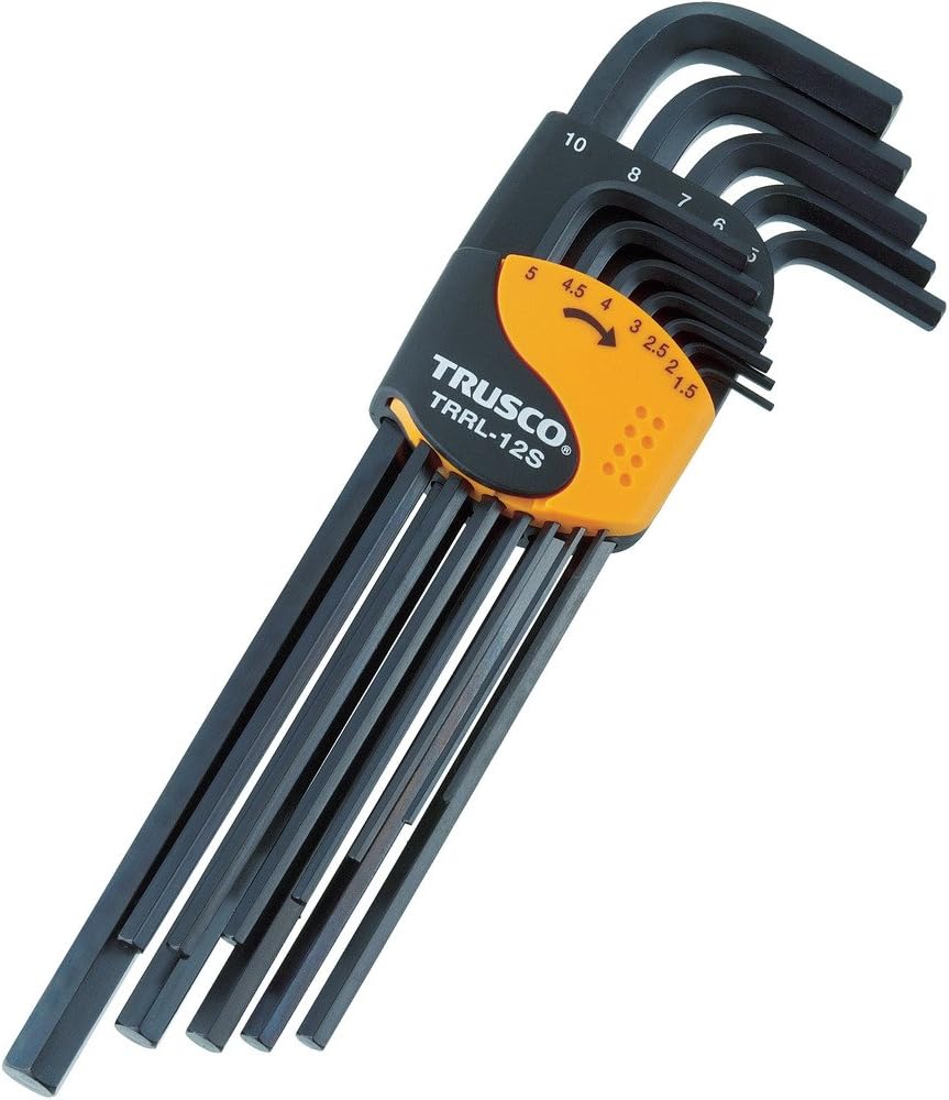 Detalle 2 de トラスコ中山(TRUSCO) TRRL-9S ロング六角棒レンチセット 黒染め 9本組
