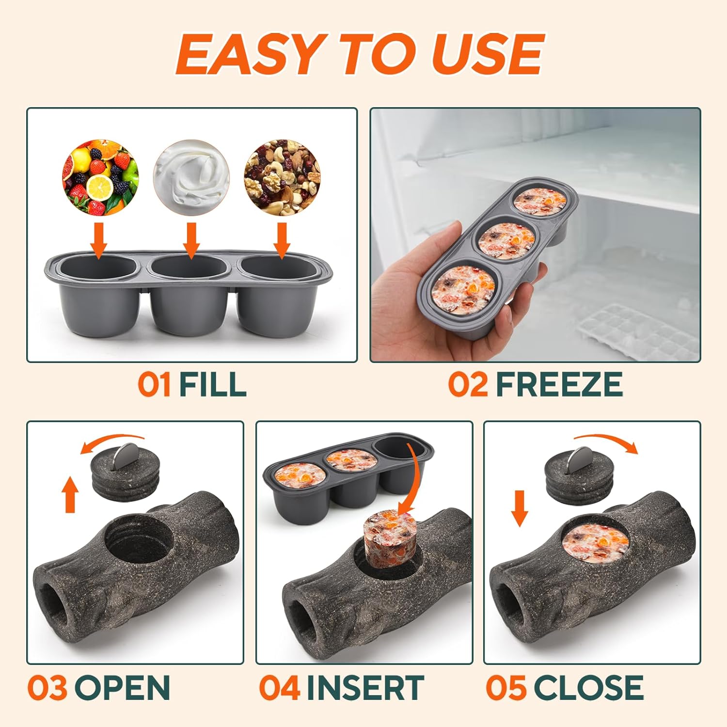 Detalle 2 de AUSCAT Indestructible Dog Treat Toy for Aggressive Chewers