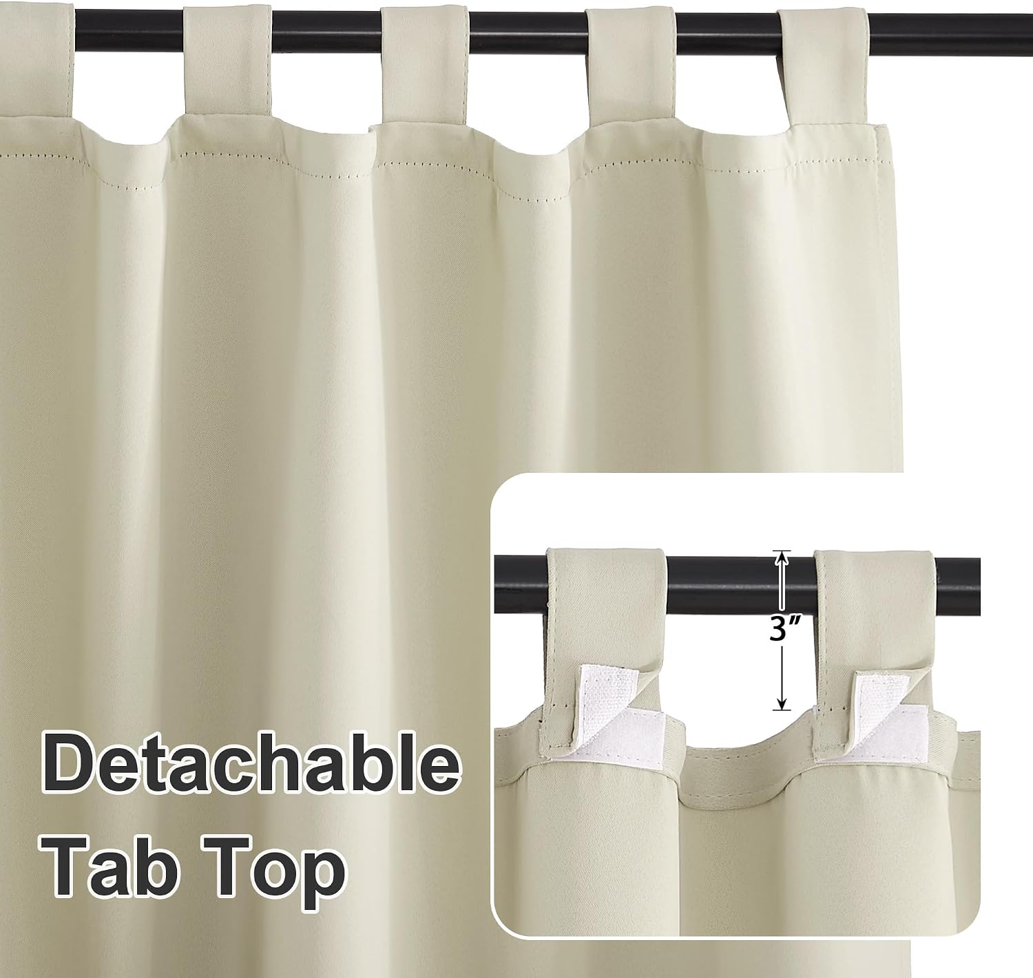 Detalle 2 de RYB HOME Outdoor Curtains, 52 x 84 inches