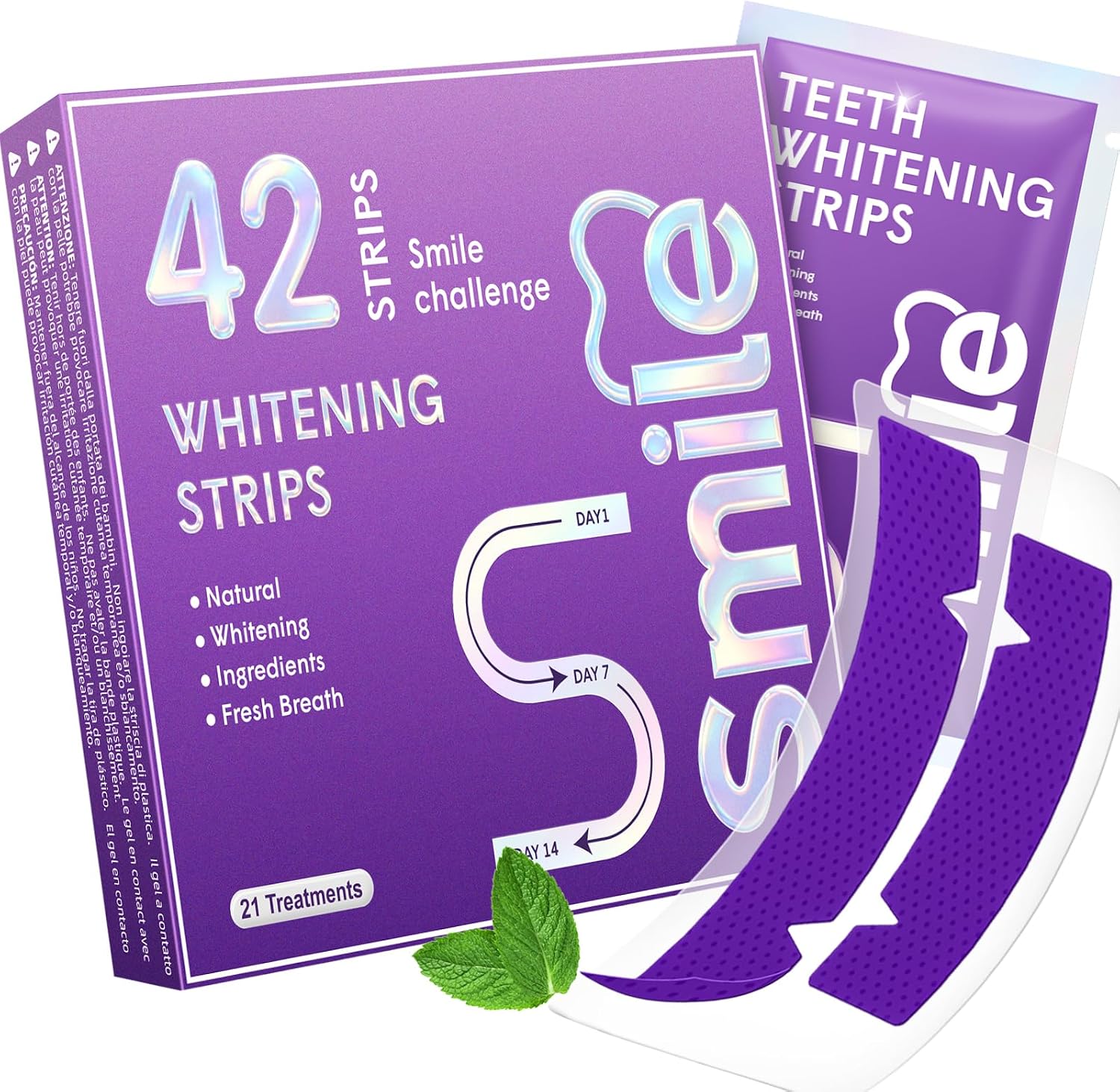 Detalle de Pdoo Purple Teeth Whitening Strips, 42 Count