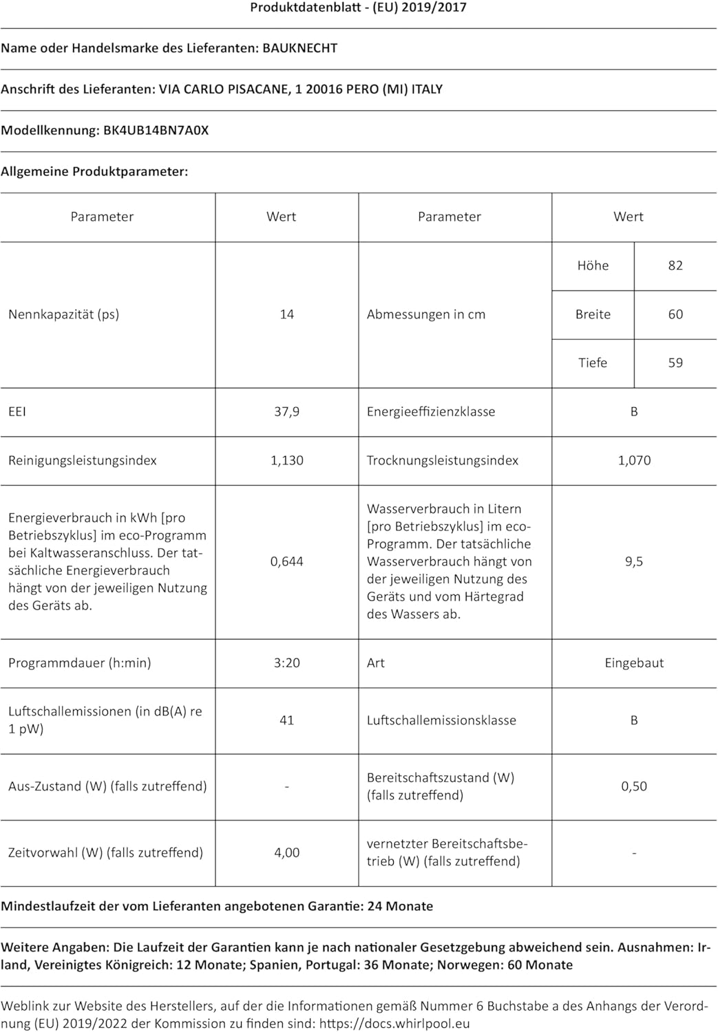 Thumbnail 6 de Bauknecht BK4FB14BN7A0X Freistehender Geschirrspüler 60 cm – ActiveDry, Multi Zone und flexible Bestecklade