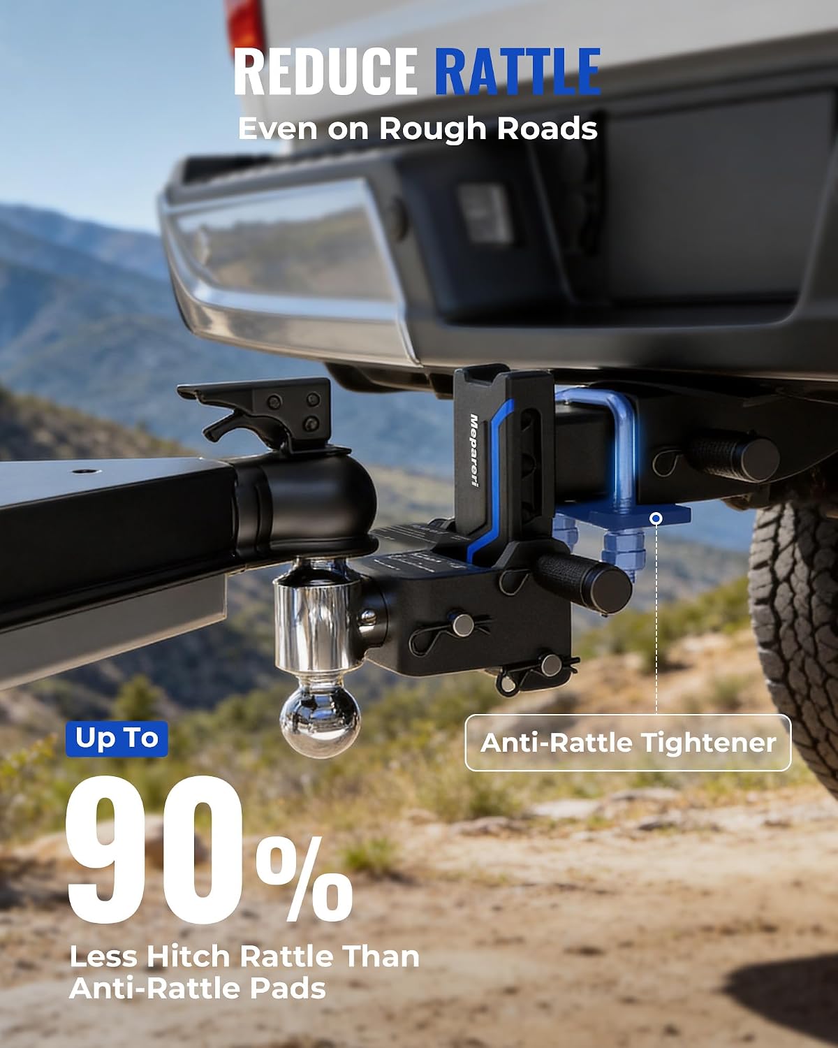 Detalle de Mepareri Adjustable Trailer Hitch, 5-Inch Drop