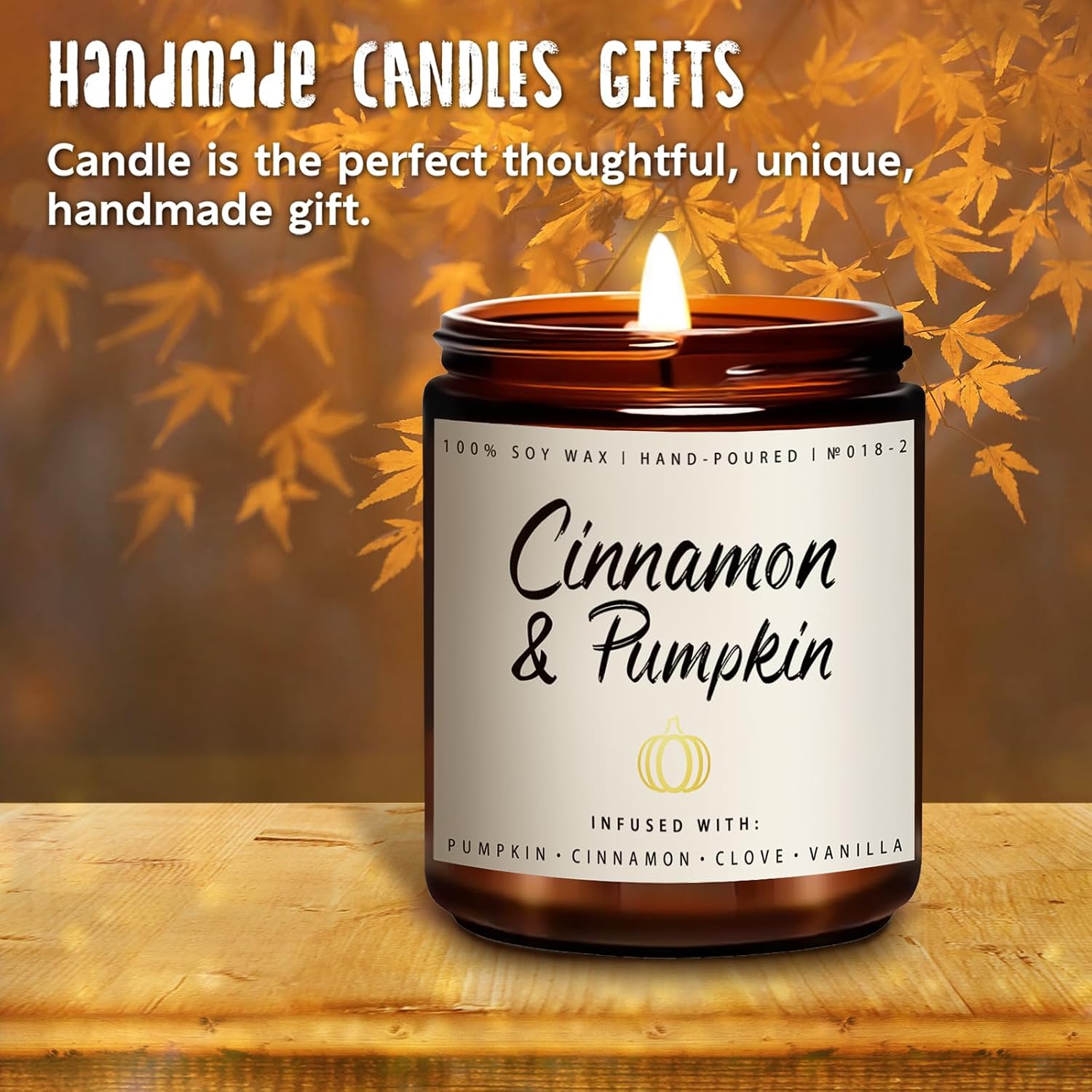 Thumbnail 4 de Auelife Cinnamon & Pumpkin Scented Candle, 7 oz Soy Wax