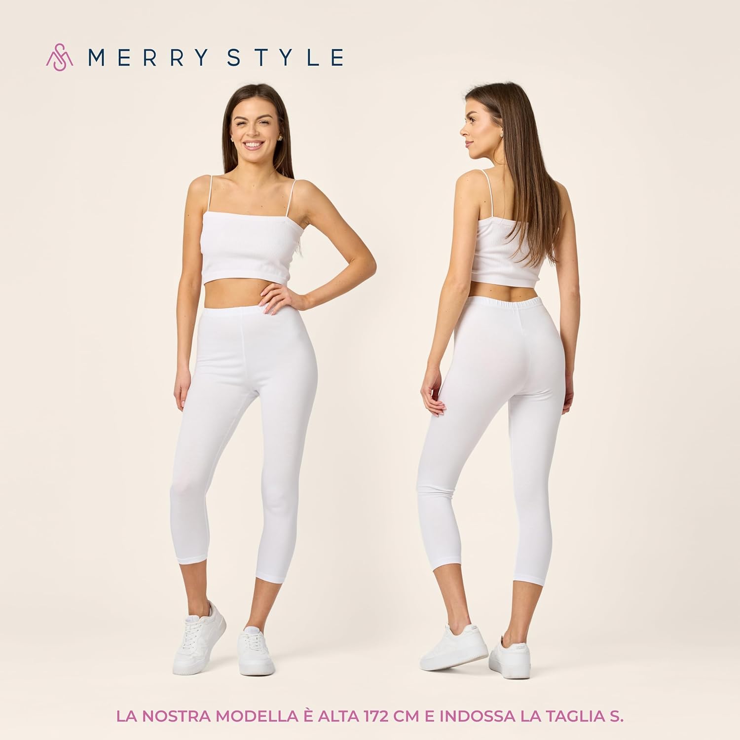 Thumbnail 1 de Merry Style Leggings Donna 3/4 MS10-199: comfort e praticità in cotone traspirante