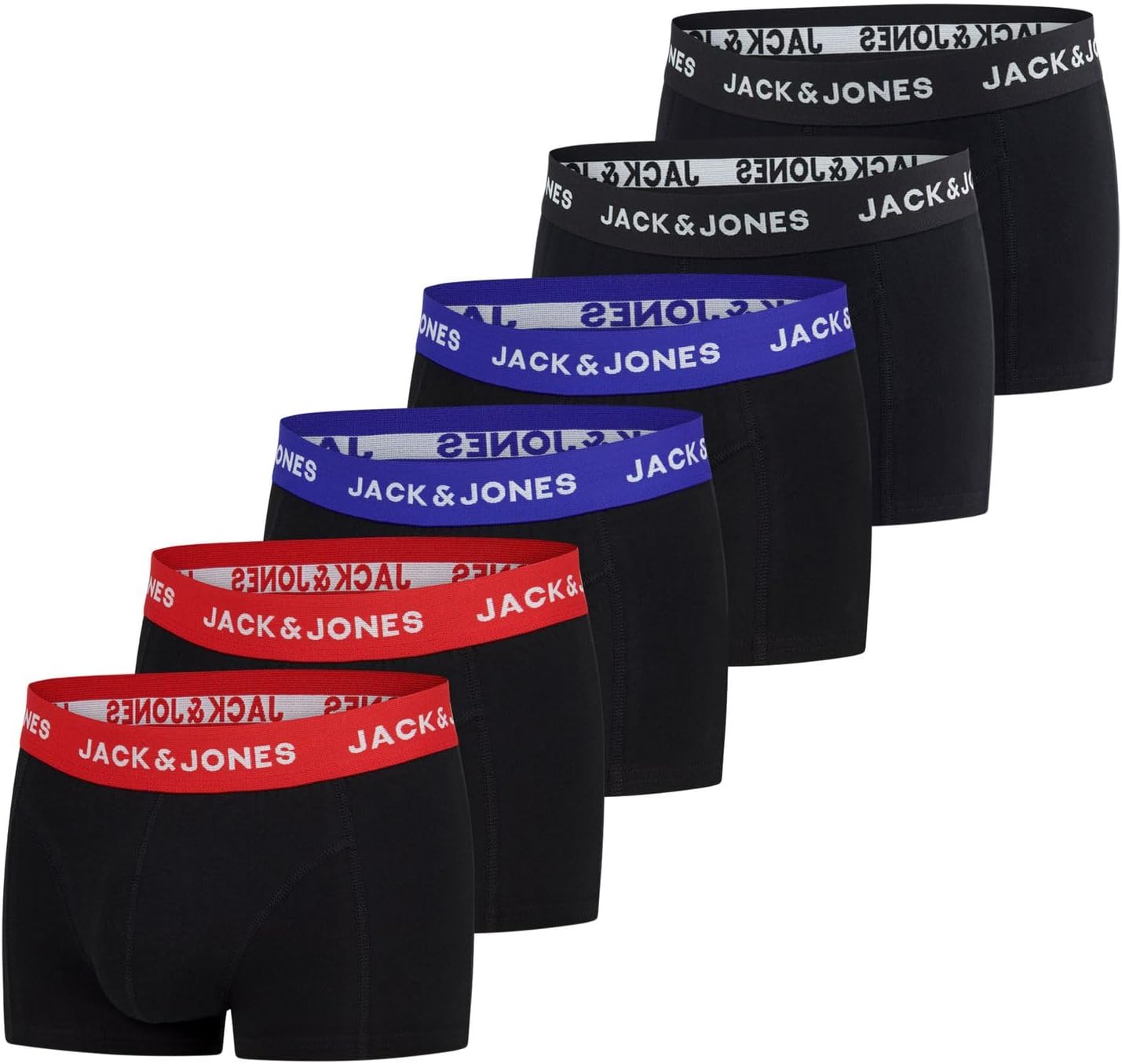 Detalle 1 de JACK & JONES Jungen Unterhosen 6er Pack Bio-Baumwolle – Größen 128–176