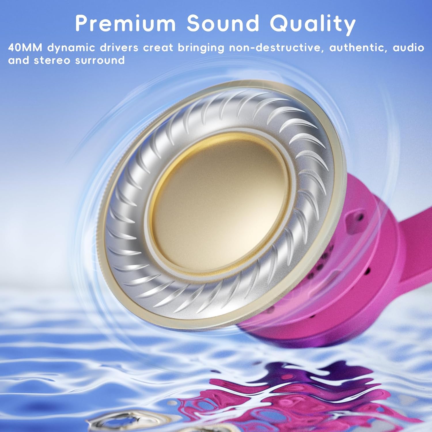 Thumbnail 6 de Candy Bila Kinder-Kopfhörer mit Kabel (85/94 dB) und HD-Mikrofon – faltbar, Over-Ear, Lila-Rosa Farbverlauf