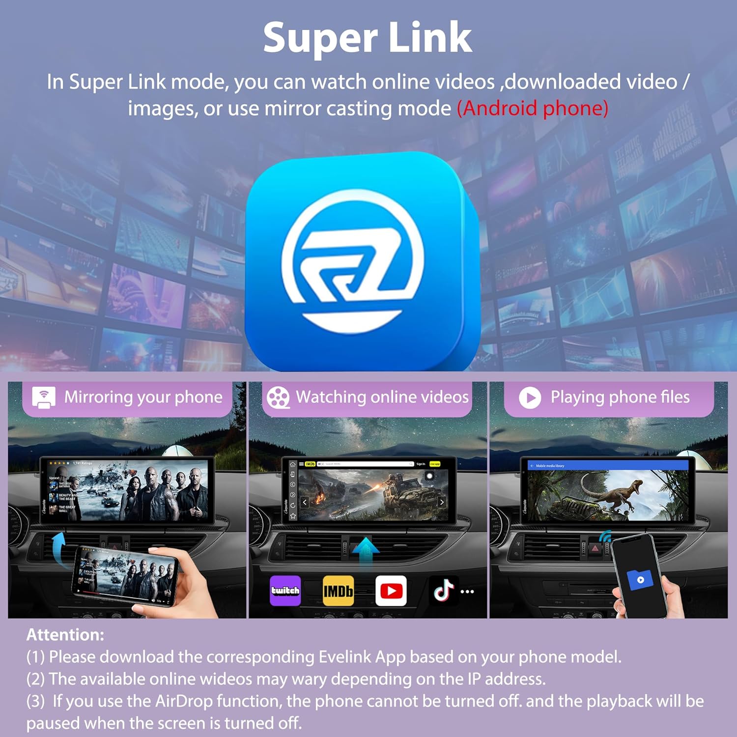 Detalle 2 de Carpuride 10.26” Wireless CarPlay Dash Cam