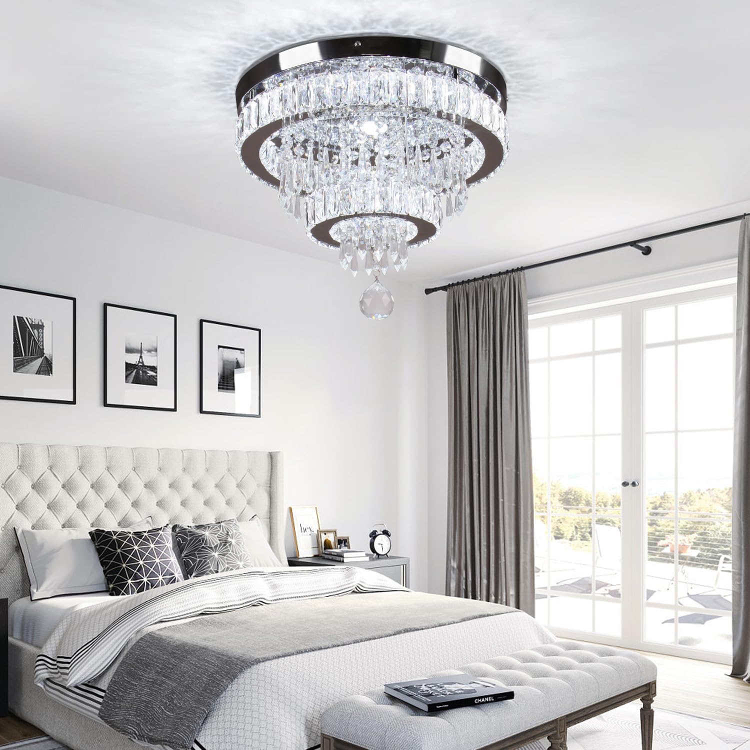 Thumbnail 6 de Finktonglan 2040 2-Ring Crystal LED Semi-Flush Ceiling Light, 6500K
