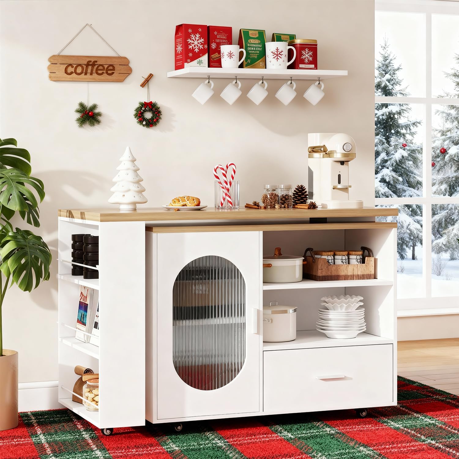 Detalle de IBF Isola Cucina Indipendente con Piano di Lavoro su 7 Ruote: stile moderno e funzionalità che si adattano alla tua cucina