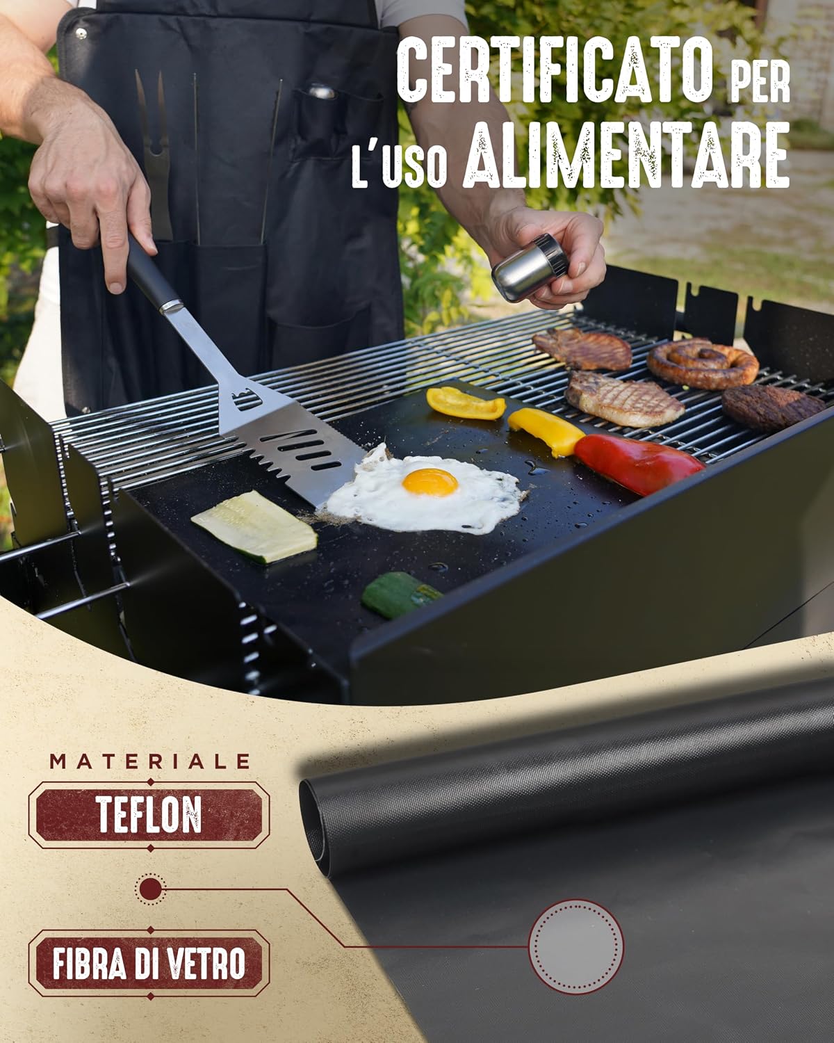 Thumbnail 6 de HORUS 23 Set barbecue con guanto ignifugo EN 407:2020, grembiule Oxford e accessori in acciaio inox