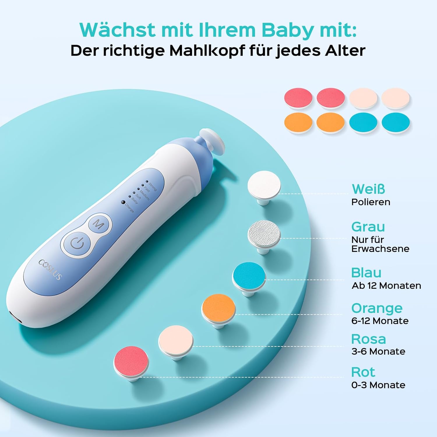 Thumbnail 5 de COSLUS 2026 Elektrische Nagelfeile 5 Geschwindigkeiten