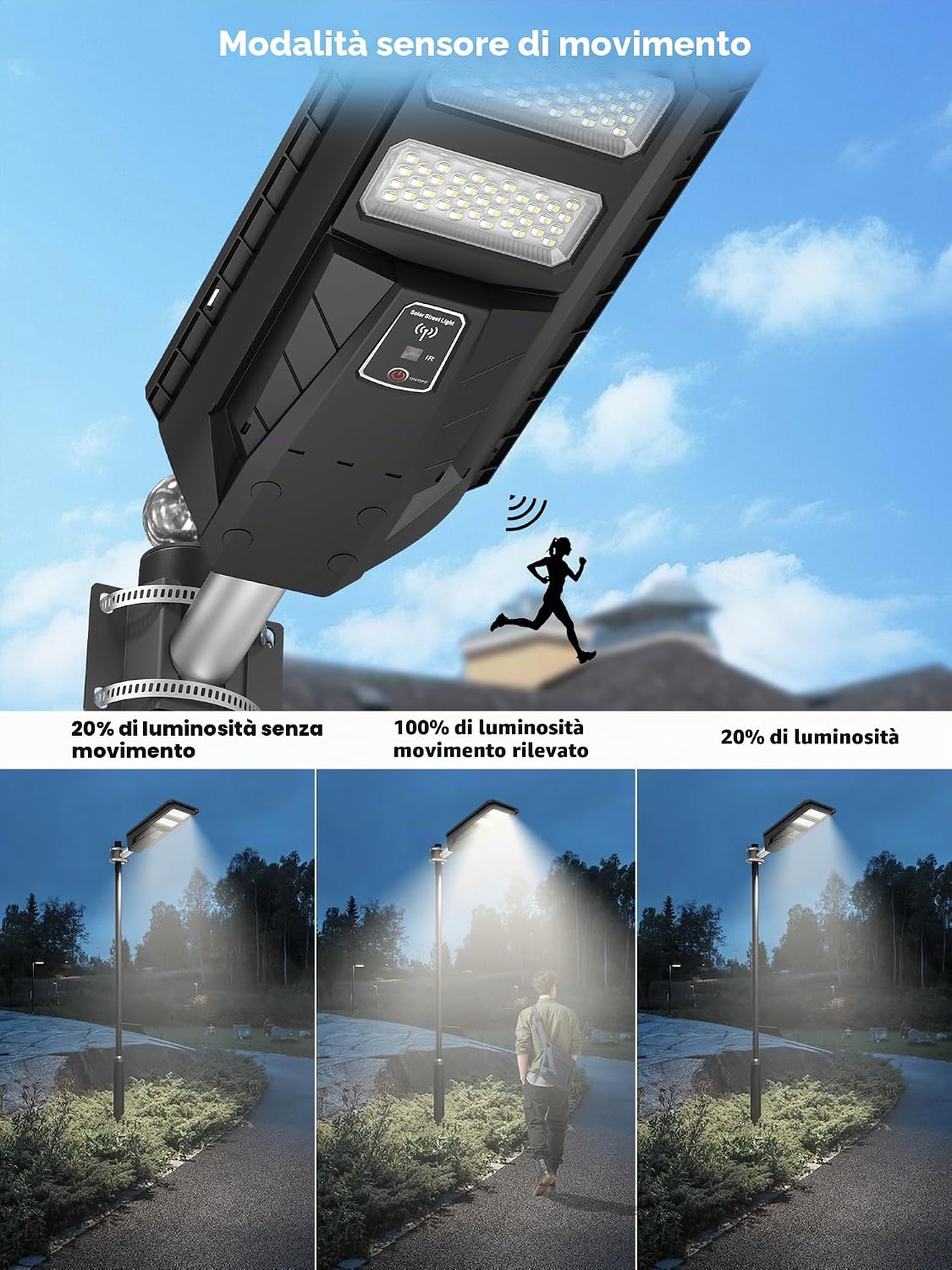 Detalle de Ofuray Lampione Solare LED Esterno 4 pezzi: illuminazione a energia solare per giardino, cortile e garage